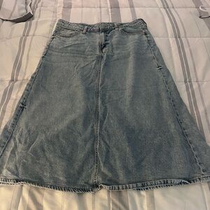 H&M Denim A-Line Skirt SZ L